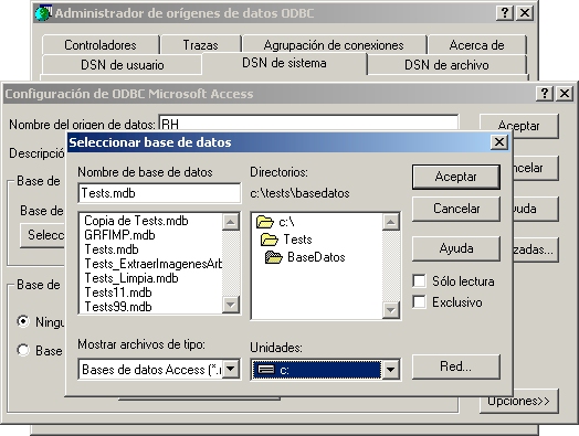 ConectarUnidaddeRedLetraBD Seleccionar la unidad de red y la Base de Datos